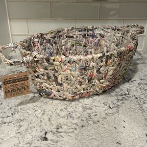 NWT Trader Joe’s Hand Woven Recycled Newspaper Basket